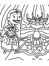 Pages Diwali Colouring Coloring Kids Related Festival Family Posts sketch template