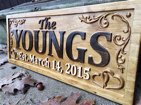 amazoncom personalized family  sign wedding gift custom carved wooden signs