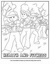 Coloring Scout Fitness Health Cub Pages Activity Printable sketch template