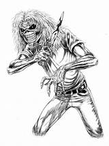 Maiden Eddie Trooper Stabby Mascot Killers Drawing Megadeth Bands Bandas Calaveras Cráneo Postado Band Miedo sketch template