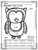 Color Subtraction Numbers Funky Owls Teacherspayteachers sketch template
