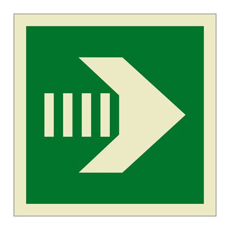secondary escape route arrow  symbol marine sign british