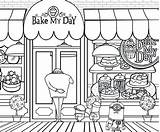 Coloring Bakery Pages Clipart Drawing Fun Color Activities Shop Kids Mall Shopping Minions Store Printable Baker Cake Minion Grus Cupcake sketch template