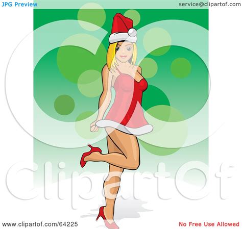 royalty free rf clipart illustration of a sexy christmas pinup woman