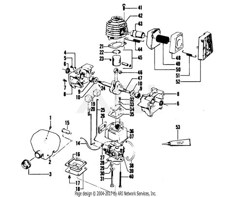 poulan  gas trimmer parts diagram  engine block