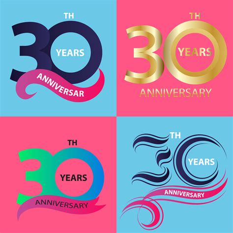set  anniversary sign  logo celebration symbol  vector art