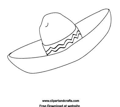 coloring page  sombrero mexican hat printable fiesta  drawing