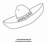Hat Mexican Sombrero Coloring Printable Drawing Fiesta Pages Template Pattern Mayo Color Hats Cinco Printables Clipart Crafts Gif Spanish Mexico sketch template