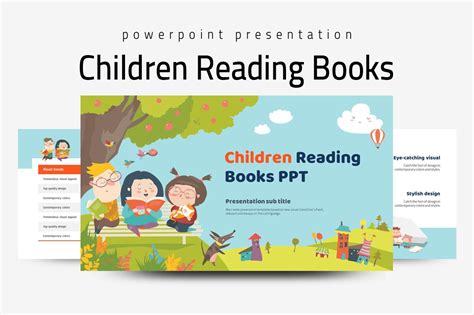 children reading books  template creative market