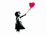 Balloon Girl Banksy Drawing Heart Wallpaper Background Balloons Red Silhouette Ballon Backgrounds Wallpapers Child Little Tattoo Graffiti Bansky Go Dibujos sketch template
