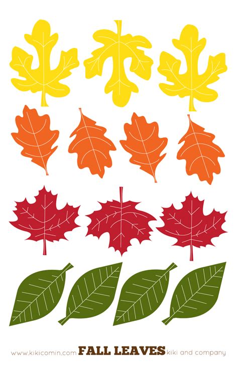 printable colored leaves