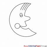 Moon Sheet Colouring Coloring Pages Title sketch template