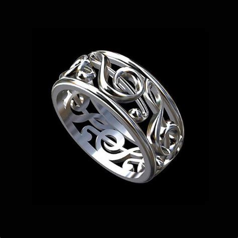 treble clef wedding ring  note ring  symbol ring etsy