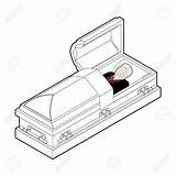 Coffin Casket Dead Man Deceased Open Drawing Wooden Vector Lay Clip Undertaker Illustrations Getdrawings Stock Corpse Illustration Similar sketch template