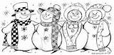 Snowmen Franticstamper Northwoods Scarf Rubber Stamp Four Christmas Coloring Pages sketch template
