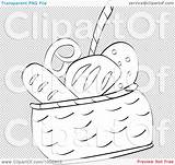 Bread Clip Basket Outline Coloring Illustration Royalty Vector Marincas Andrei sketch template