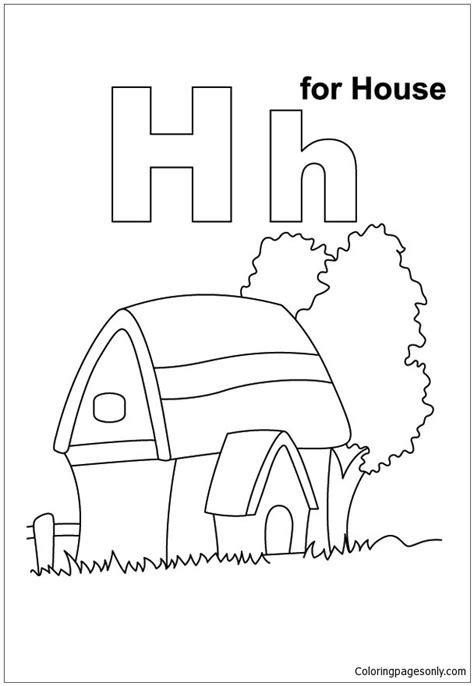 letter    house coloring page  printable coloring pages