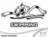 Colouring Swimming Olympic Games Olympics Sheet Kids Cbc Rio sketch template