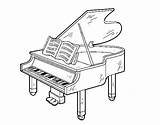 Pianoforte Colorare Coda Disegno Cauda Aberto Aperto Abierto Pintar Acolore Musica sketch template