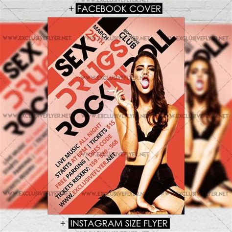 sex drugs rock n roll premium flyer template