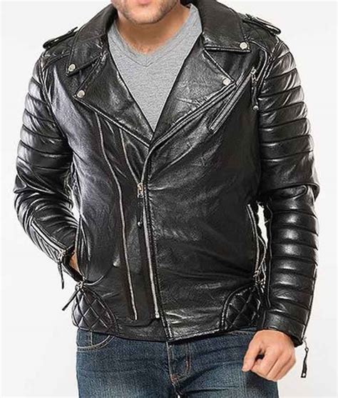 black padded classic motorcycle mens leather jacket usa jacket