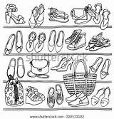 Shoes Vector Illustration Drawn Accessories Shelf Bags Hand Fashion Shoe Sketch Shop Stock Side Female Vectors Shutterstock Search Clip sketch template