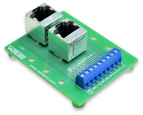 rj pc shielded   modular jack breakoutbuss board  screw terminals winford engineering