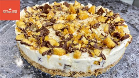 how to make easy no bake crunchie honeycomb cheesecake simple