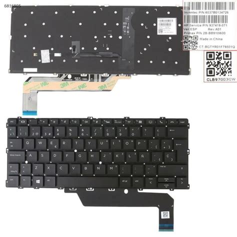 replacement keyboard  hp elitebook    black  backlit