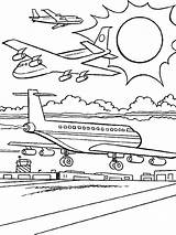 Vliegtuig Landing Airplane Vliegtuigen Flugzeug Leukekleurplaten Ausmalbilder Coloringpage sketch template
