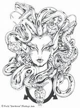 Coloring Pages Medusa Mythical Creatures Mythology Greek Drawing Tattoo Creature Magical Myth Drawings Color Getdrawings Head Google Getcolorings Indifferent Gorgona sketch template