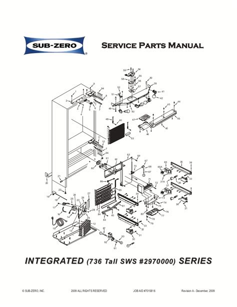 refrigerator parts manual  model  tall series