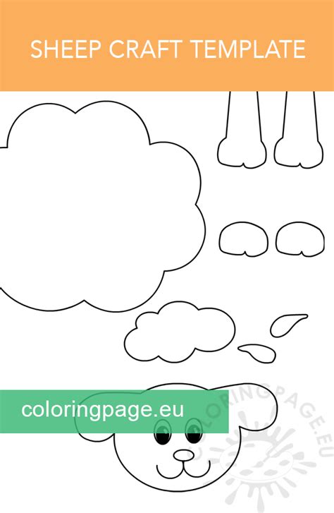 printable sheep craft template  coloring page