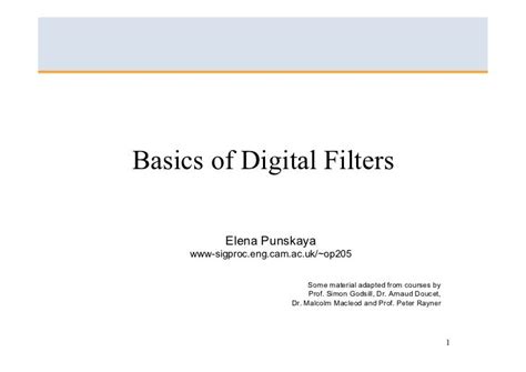 basics  digital filters