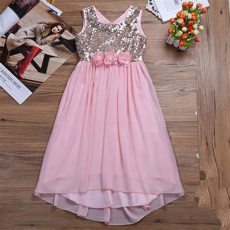 iiniim brand summer flower girl dress chiffon sequins