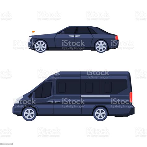 presidential motorcade  government motor vehicle side view vector