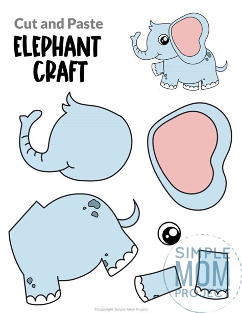 printable elephant craft template simple mom project