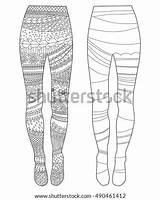 Coloring Leggings Fashion Tights Pages Template Adult sketch template