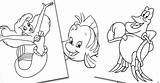 Coloring Mermaid Little Pages Disneyclips sketch template