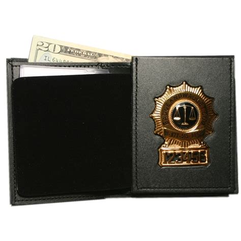 bi fold badge wallet  flip  badge  wallet