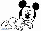 Mickey Coloring Mouse Pages Baby Crawling Disney Printable Minnie Babies Daisy Disneyclips Goofy sketch template
