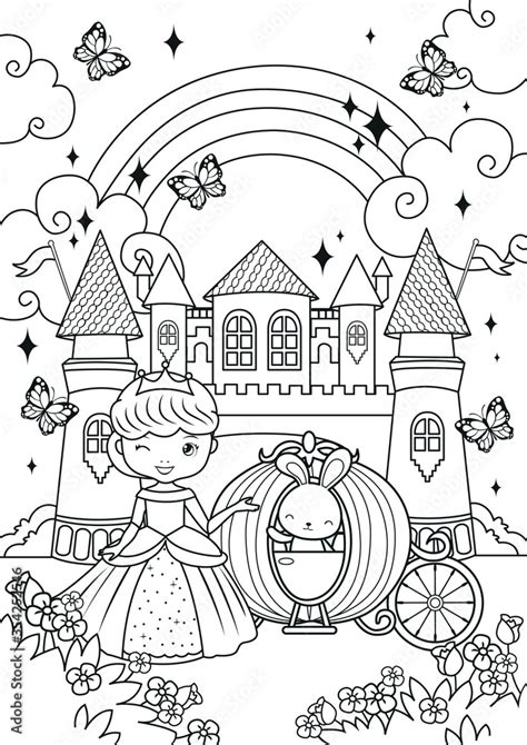 cute princess  bunny   magic castle coloring pages kids