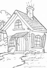 Coloring Cottage Pages Colouring Designlooter 12kb sketch template