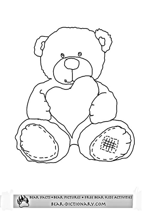teddy bear  heart coloring pages coloring home