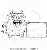 Ugly Devil Outlined Sign Clipart Cartoon Thoman Cory Vector Coloring Illustration Royalty Dumb sketch template