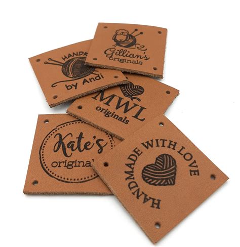 buy personalized leather labels custom leather labels sewing labels handmade labels labels