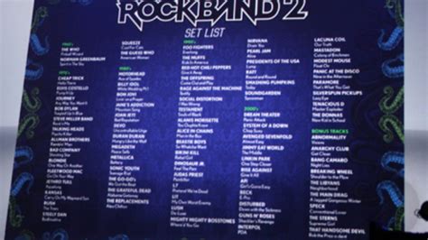 official rock band  track list  carry    rock bands