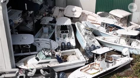 florida drone captures beached boats destroyed sanibel causeway