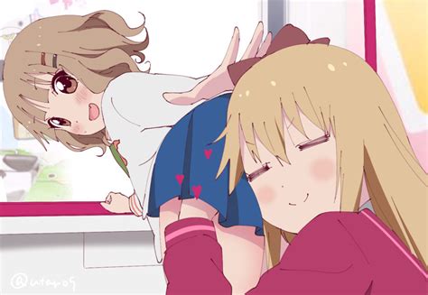 toshinou kyouko and oomuro sakurako yuru yuri drawn by kamiki uutarou