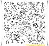 Coloring Objects Kids Book Doodle Set Pdf sketch template